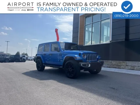 Blue 2022 Jeep Wrangler Unlimited Sahara 4xe for sale in Platte City, MO