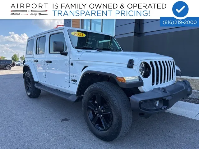 White 2021 Jeep Wrangler Unlimited Sahara Altitude for sale in Platte City, MO