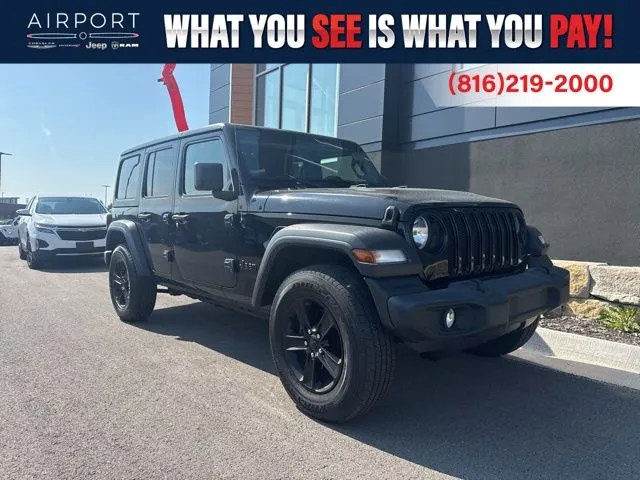 Used 2021 Jeep Wrangler Unlimited Altitude with VIN 1C4HJXDG8MW744044 for sale in Kansas City