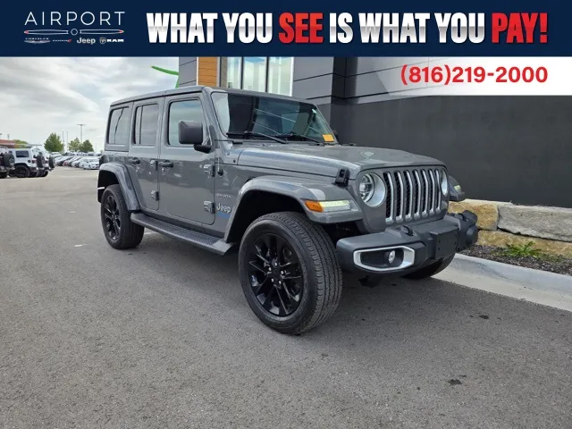 Gray 2021 Jeep Wrangler Unlimited Sahara 4xe for sale in Platte City, MO