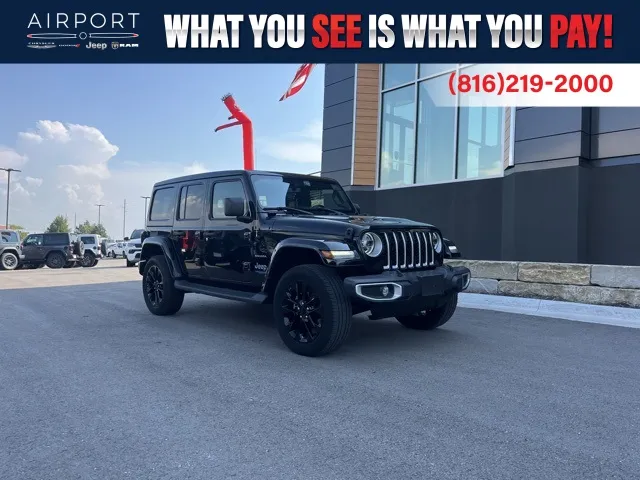 Used 2021 Jeep Wrangler Unlimited Sahara 4XE with VIN 1C4JJXP6XMW698849 for sale in Kansas City