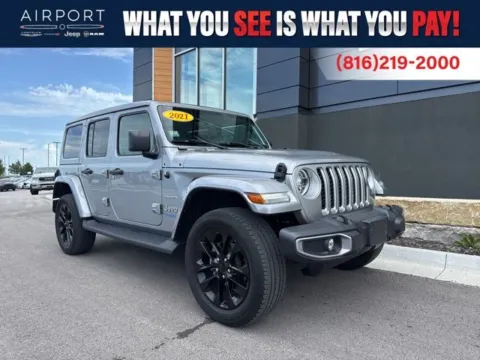 Silver 2021 Jeep Wrangler Unlimited Sahara 4xe for sale in Platte City, MO