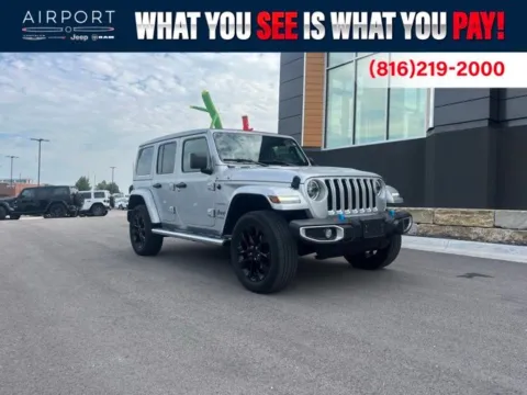 Silver 2022 Jeep Wrangler Unlimited Sahara 4xe for sale in Platte City, MO