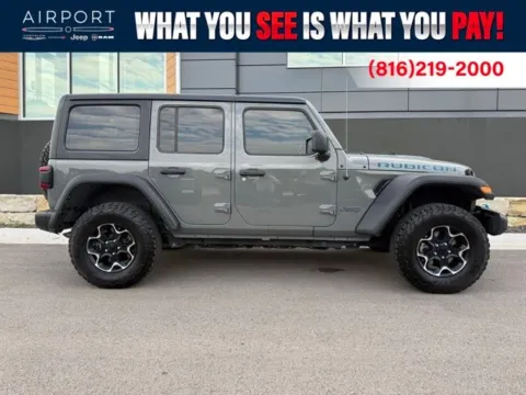 Photos of 2022 Jeep Wrangler Unlimited Rubicon 4xe for sale in Platte City, MO at Airport Chrysler Dodge Jeep Ram