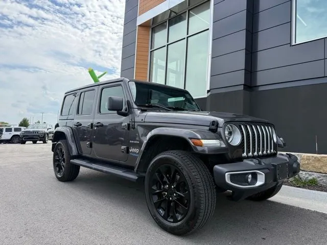 Used 2021 Jeep Wrangler Unlimited Sahara 4XE with VIN 1C4JJXP60MW781870 for sale in Kansas City
