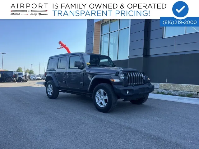 Used 2022 Jeep Wrangler Unlimited Sport S with VIN 1C4HJXDG0NW149691 for sale in Kansas City