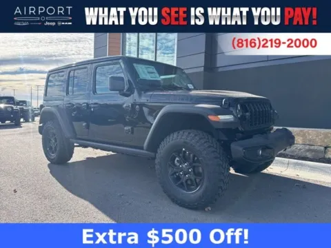 Black 2026 Jeep Wrangler Willys for sale in Platte City, MO