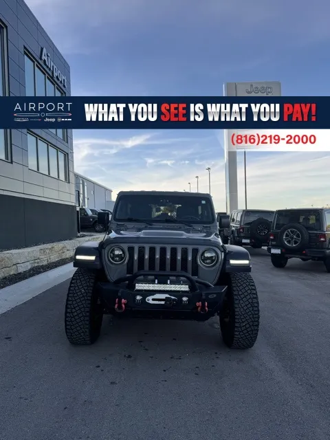 Used 2019 Jeep Wrangler Unlimited Rubicon with VIN 1C4HJXFG0KW582145 for sale in Kansas City