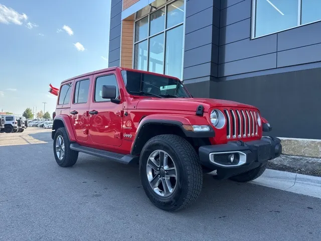 Used 2022 Jeep Wrangler Unlimited Sahara with VIN 1C4HJXEN1NW197522 for sale in Kansas City