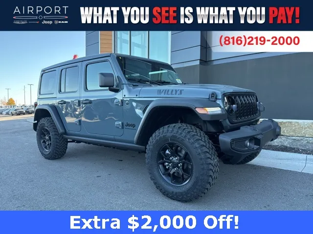 Gray 2026 Jeep Wrangler Willys for sale in Platte City, MO