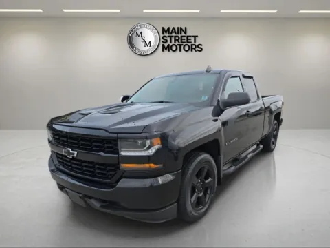 Black 2018 Chevrolet Silverado 1500 Double Cab Custom Pickup 4D 6 1/2 ft for sale in Portage, IN