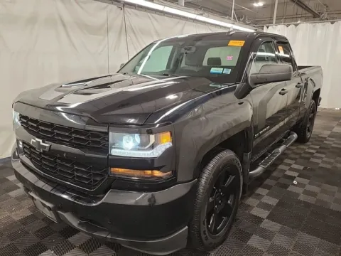 Black 2018 Chevrolet Silverado 1500 Double Cab Custom Pickup 4D 6 1/2 ft for sale in Portage, IN