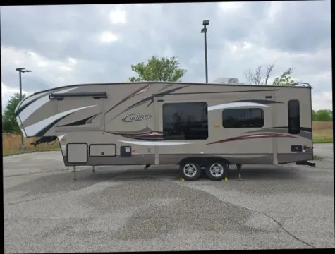 Beige 2015 Keystone RV Cougar X-Lite FW 29RLI for sale in Portage, IN