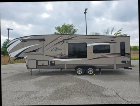Beige 2015 Keystone RV Cougar X-Lite FW 29RLI for sale in Portage, IN