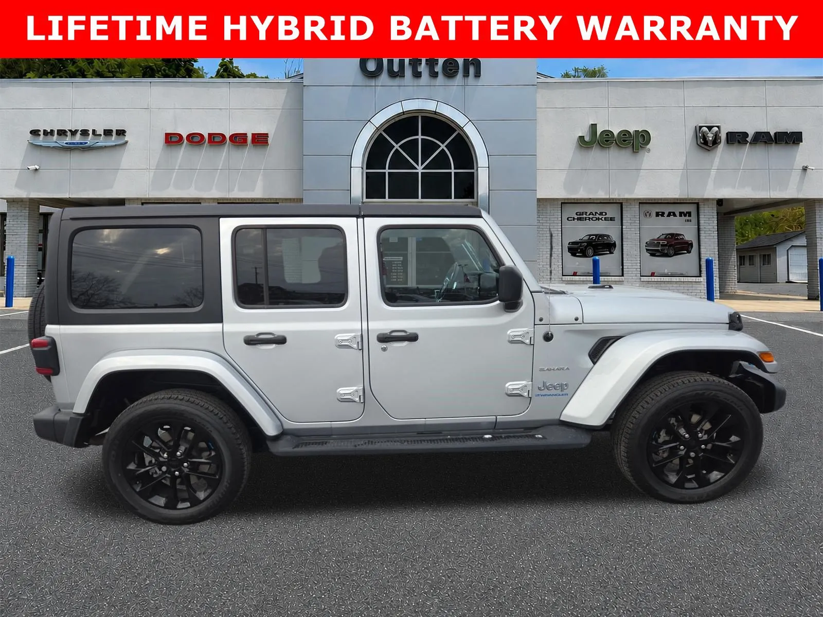 Silver 2023 Jeep Wrangler 4xe Sahara for sale in Hamburg, PA