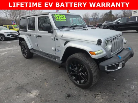 Silver 2023 Jeep Wrangler 4xe Sahara for sale in Hamburg, PA