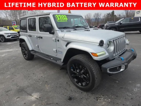 Silver 2023 Jeep Wrangler 4xe Sahara for sale in Hamburg, PA