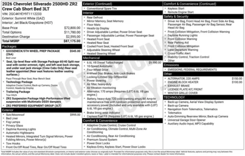 Photos of 2026 Chevrolet Silverado 2500HD ZR2 for sale in Omaha, NE at Gregg Young Chevrolet - Omaha