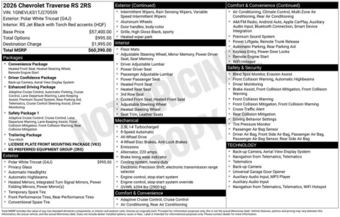 Photos of 2026 Chevrolet Traverse RS for sale in Omaha, NE at Gregg Young Chevrolet of Omaha
