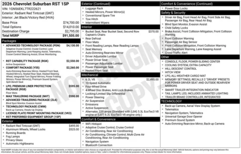 Photos of 2026 Chevrolet Suburban RST for sale in Omaha, NE at Gregg Young Chevrolet - Omaha