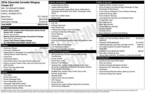 Photos of 2026 Chevrolet Corvette Stingray for sale in Omaha, NE at Gregg Young Chevrolet of Omaha
