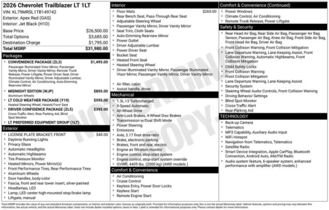 Photos of 2026 Chevrolet TrailBlazer LT for sale in Omaha, NE at Gregg Young Chevrolet of Omaha