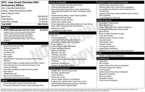 Photos of 2021 Jeep Grand Cherokee 80th Anniversary Edition for sale in Omaha, NE at Gregg Young Chevrolet of Omaha