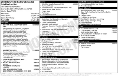 Silver 2020 Ram 1500 Big Horn/Lone Star for sale in Omaha, NE