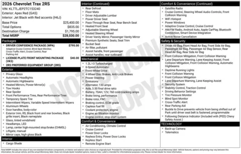 Photos of 2026 Chevrolet Trax 2RS for sale in Omaha, NE at Gregg Young Chevrolet of Omaha