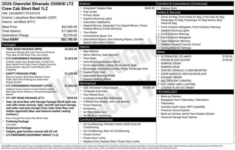 Photos of 2026 Chevrolet Silverado 2500HD LTZ for sale in Omaha, NE at Gregg Young Chevrolet of Omaha