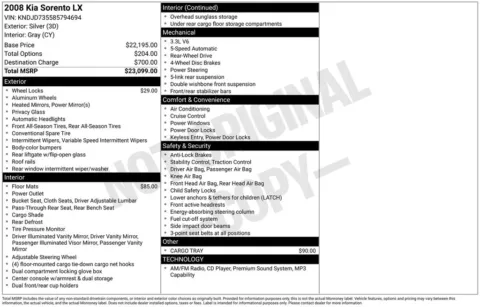 Photos of 2008 Kia Sorento LX for sale in Omaha, NE at Gregg Young Chevrolet of Omaha