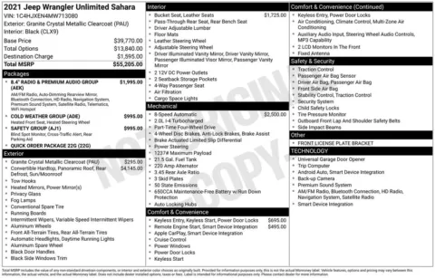Photos of 2021 Jeep Wrangler Unlimited Sahara for sale in Omaha, NE at Gregg Young Chevrolet of Omaha