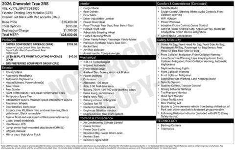 Photos of 2026 Chevrolet Trax 2RS for sale in Omaha, NE at Gregg Young Chevrolet of Omaha