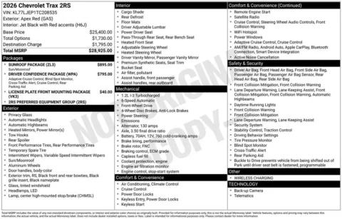 Photos of 2026 Chevrolet Trax 2RS for sale in Omaha, NE at Gregg Young Chevrolet of Omaha