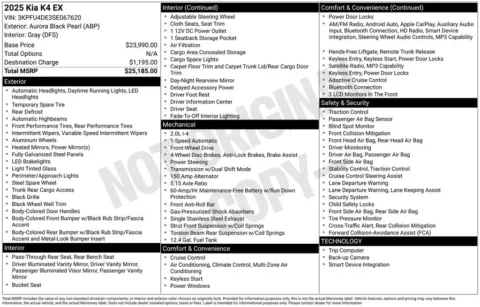 Photos of 2025 Kia K4 EX for sale in Omaha, NE at Gregg Young Chevrolet of Omaha