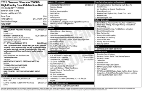 Photos of 2026 Chevrolet Silverado 2500HD High Country for sale in Omaha, NE at Gregg Young Chevrolet of Omaha