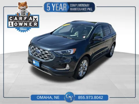 Blue 2022 Ford Edge Titanium for sale in Omaha, NE