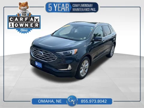 Blue 2022 Ford Edge Titanium for sale in Omaha, NE