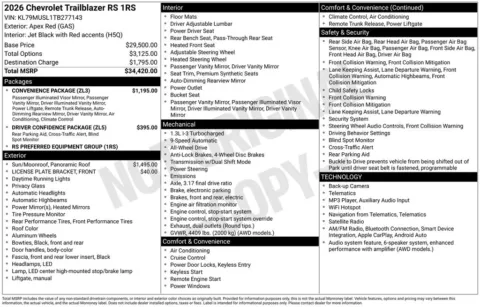 Photos of 2026 Chevrolet TrailBlazer RS for sale in Omaha, NE at Gregg Young Chevrolet of Omaha