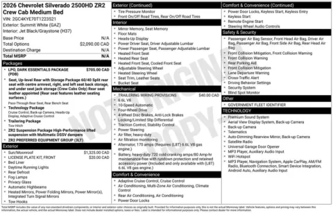 Photos of 2026 Chevrolet Silverado 2500 HD ZR2 for sale in Omaha, NE at Gregg Young Chevrolet of Omaha