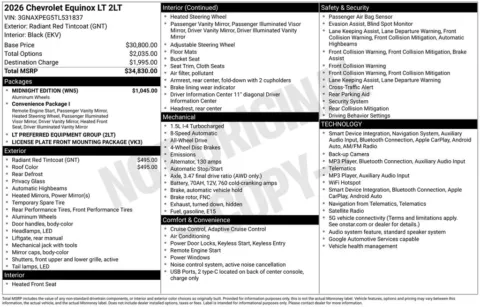 Photos of 2026 Chevrolet Equinox LT for sale in Omaha, NE at Gregg Young Chevrolet of Omaha