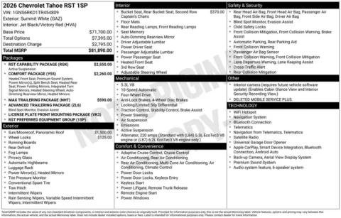 Photos of 2026 Chevrolet Tahoe RST for sale in Omaha, NE at Gregg Young Chevrolet of Omaha
