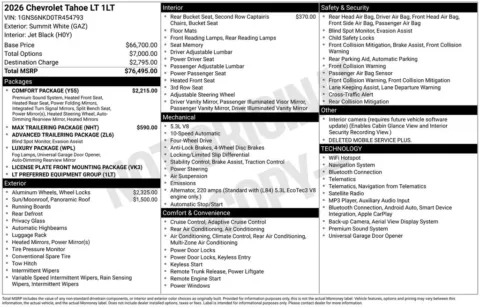 Photos of 2026 Chevrolet Tahoe LT for sale in Omaha, NE at Gregg Young Chevrolet of Omaha