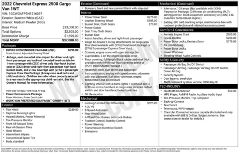 Photos of 2022 Chevrolet Express 2500 Work Van for sale in Omaha, NE at Gregg Young Chevrolet of Omaha