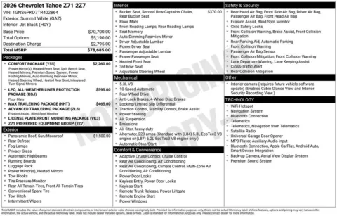 Photos of 2026 Chevrolet Tahoe Z71 for sale in Omaha, NE at Gregg Young Chevrolet of Omaha