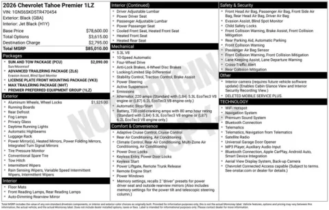 Photos of 2026 Chevrolet Tahoe Premier for sale in Omaha, NE at Gregg Young Chevrolet of Omaha