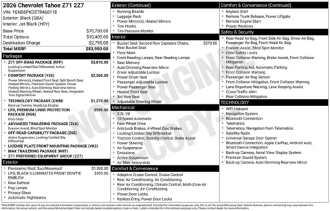 Photos of 2026 Chevrolet Tahoe Z71 for sale in Omaha, NE at Gregg Young Chevrolet of Omaha
