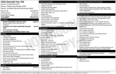 Photos of 2026 Chevrolet Trax 1RS for sale in Omaha, NE at Gregg Young Chevrolet of Omaha