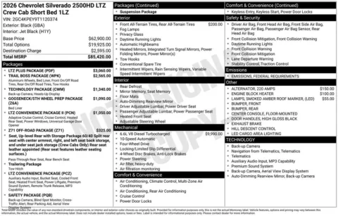 Photos of 2026 Chevrolet Silverado 2500HD LTZ for sale in Omaha, NE at Gregg Young Chevrolet - Omaha