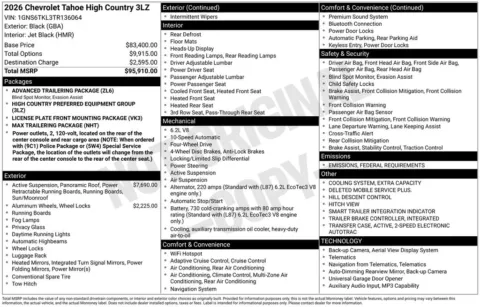 Photos of 2026 Chevrolet Tahoe High Country for sale in Omaha, NE at Gregg Young Chevrolet - Omaha